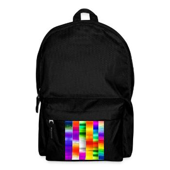 mix of crazy vertical colours - Backpack - black - Front