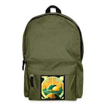 Planète futuro vintage - Sac à dos - vert olive - Devant