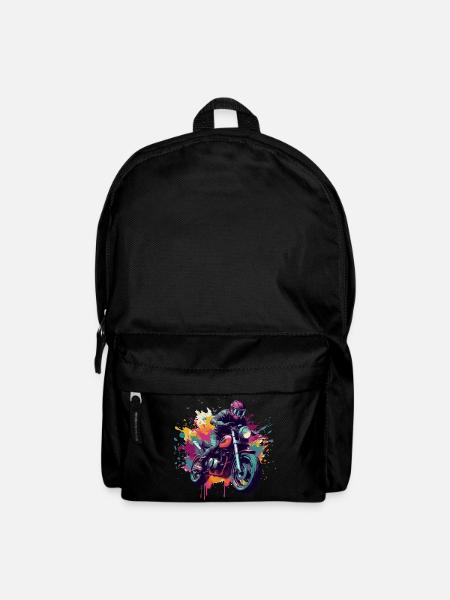 Motorrad mit Farbfleck. - Rucksack - Schwarz