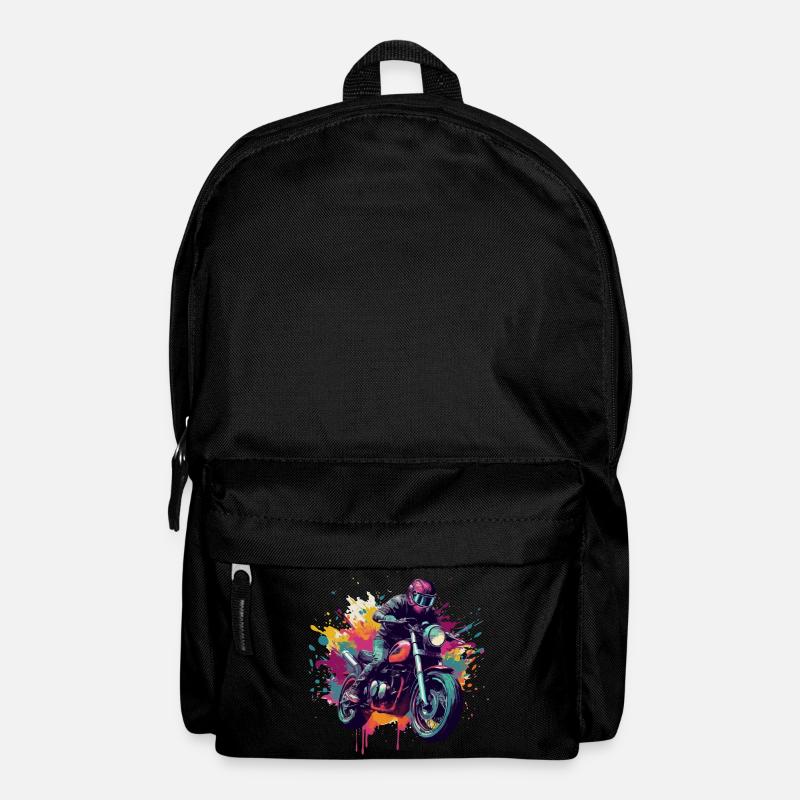 Motorrad mit Farbfleck. - Rucksack - Schwarz