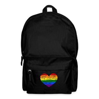 Regenbogen Herz im Vintage Pride Style  Kurzbeschr - Rucksack - Schwarz - Vorne