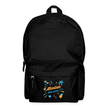 ATTENTION, MÈRE AGITÉE ! (maman, plage) - Sac à dos - noir - Devant