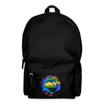 Pixel-Erde - Rucksack - Schwarz - Vorne