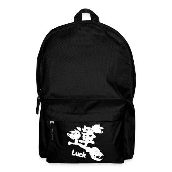 Kanjizeichen Glück schräg, chinesische Schrift - Rucksack - Schwarz - Vorne