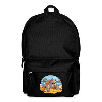 Tortue sur la plage Illustration - Sac à dos - noir - Devant