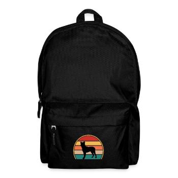 Cao Fila De Seo Miguel Dog Silhouette Retro Sunset - Sac à dos - noir - Devant