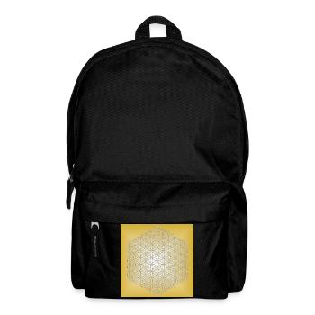 Flower of Life silver - 5th dimension - Backpack - black - Front
