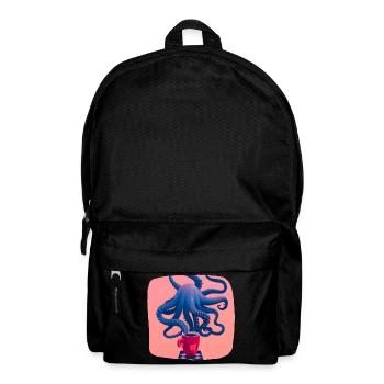 Blue octopus with coffee - Backpack - black - Front