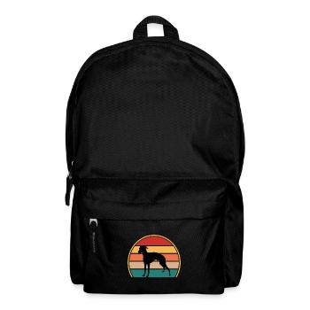 Italian Greyhound Dog Love Silhouette Retro Sunset - Backpack - black - Front
