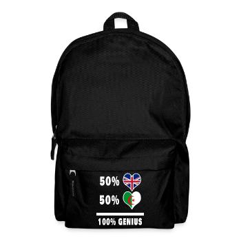 Algerien und Großbritannien 100% Genius Flagge - Rucksack - Schwarz - Vorne