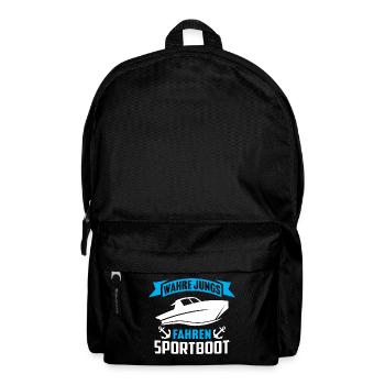 Wahre Jungs fahren Sportboot Männer Kapitän - Rucksack - Schwarz - Vorne