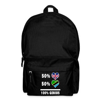 Tanzania and Great Britain 100% Genius Flag - Backpack - black - Front