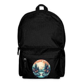Mondlichtwald am See - Rucksack - Schwarz - Vorne