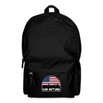 San Antonio Texas Usa Flag Skyline Silhouette Trav - Backpack - black - Front