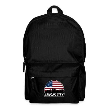 Kansas City Missouri États-Unis Flag Skyline Silhouette T - Sac à dos - noir - Devant