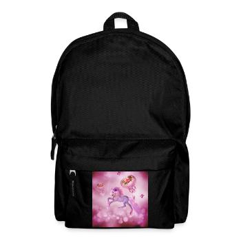 Wonderful fantasy foal with hearts. - Backpack - black - Front