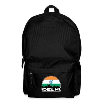 Delhi India Flag Skyline Silhouette Travel - Backpack - black - Front