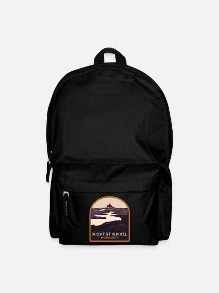 Bunte Illustration des Mont Saint Michel - Rucksack - Schwarz
