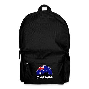 Darwin Australia Flag Skyline Silhouette Travel - Backpack - black - Front
