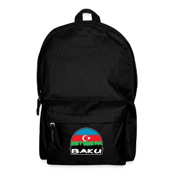 Bakou, Azerbaïdjan, drapeau, Skyline, silhouette, voyage - Sac à dos - noir - Devant