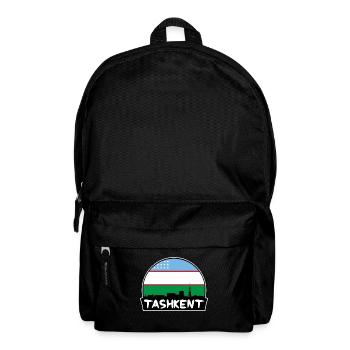 Taschkent Usbekistan Flagge Skyline Silhouette Reisen - Rucksack - Schwarz - Vorne