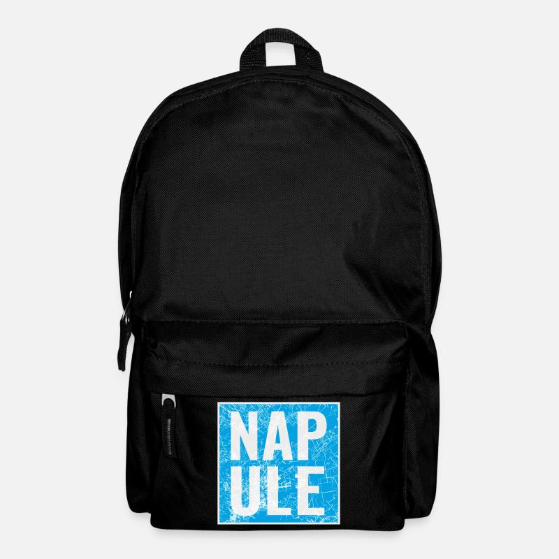 Napule Karten Typo Blau - Rucksack - Schwarz