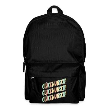 GRATULATION SPRÜCHE - GLÜCKWÜNSCHE DEKO - Rucksack - Schwarz - Vorne