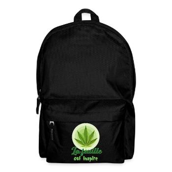La feuille qui inspire - Feuille de cannabis - Bob - Sac à dos - noir - Devant