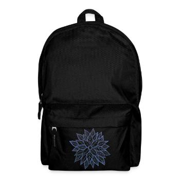 [2] ombre blue/purple multi-layer flower sketch - Backpack - black - Front