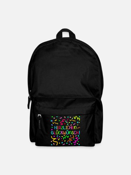 Herzlichen Glückwunsch Geburtstagsgrüße Konfetti - Rucksack - Schwarz