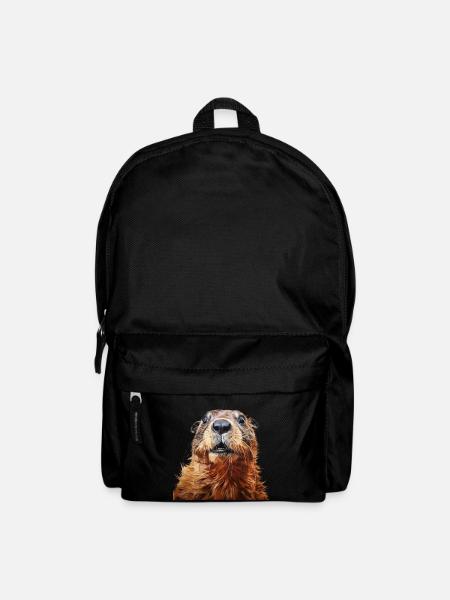 Murmeltier schaut erschreckt - Rucksack - Schwarz
