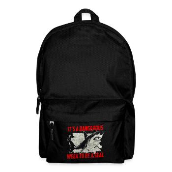 Great White Shark Fin Shark Tooth - Backpack - black - Front
