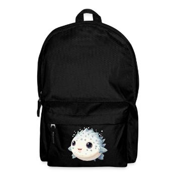 Cute Kawaii Puffer Fish Fugu - Backpack - black - Front
