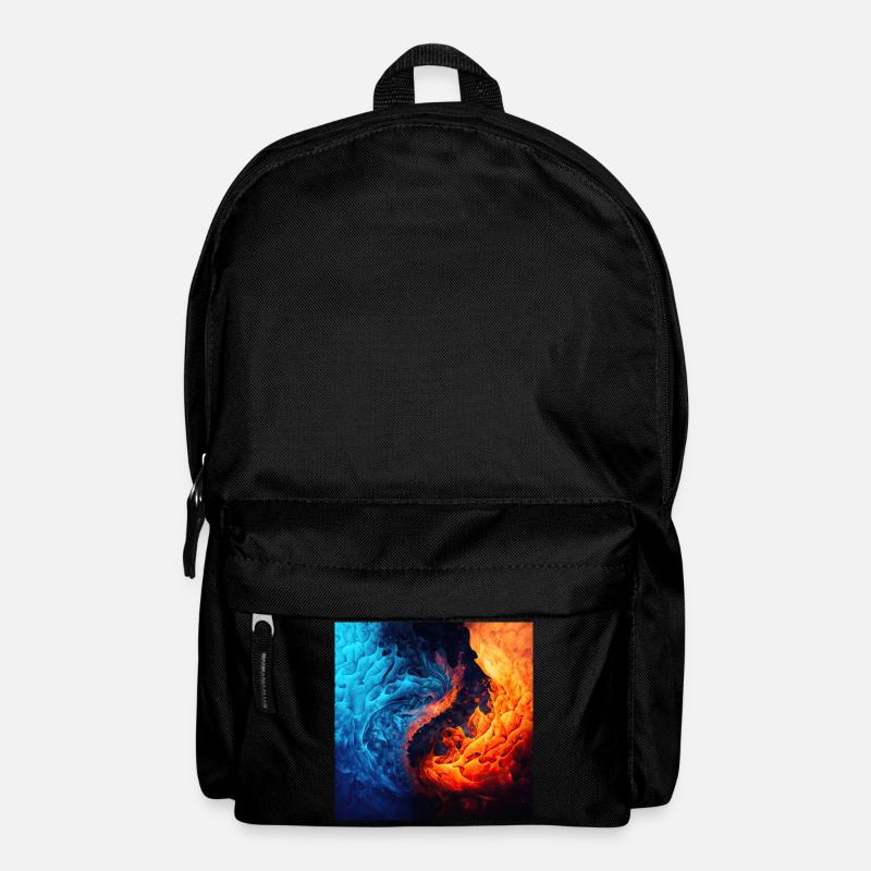 Water And Flame Pattern - Backpack - black