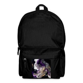 Lila und Gold Farbe Wirbelmuster - Rucksack - Schwarz - Vorne