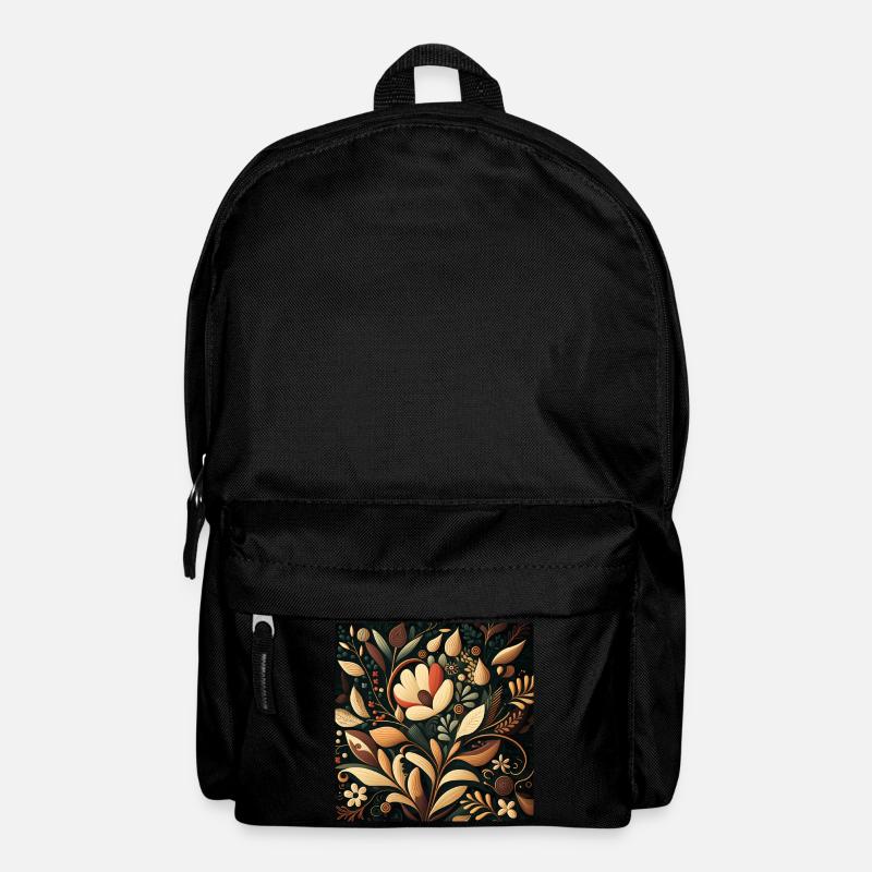 Botanicals Autumnal Flower Pattern - Backpack - black