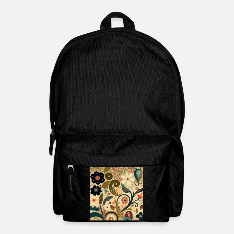 Botanicals Autumnal Flower Pattern - Backpack - black