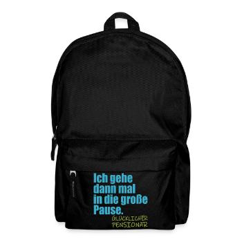 Abschiedsgeschenke Pensionär Lehrer RENTE - Rucksack - Schwarz - Vorne