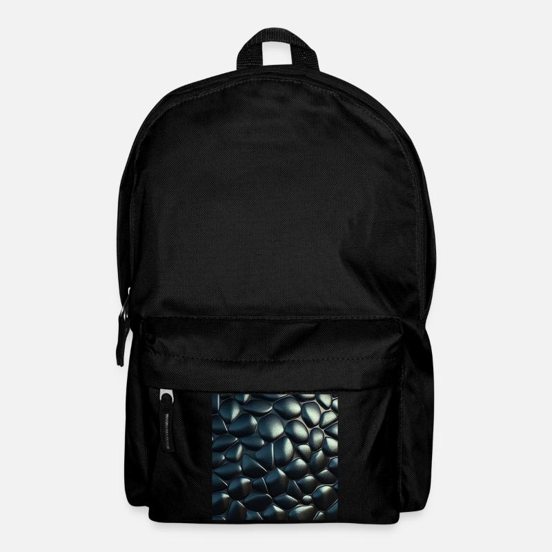 Black Cobblestone Metallic Textured Pattern - Backpack - black