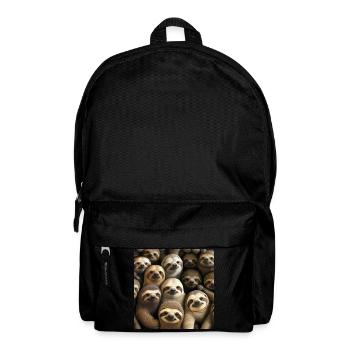 Faultier-Muster - Rucksack - Schwarz - Vorne