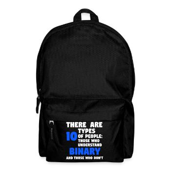 there are 10 types of people - binär - Rucksack - Schwarz - Vorne