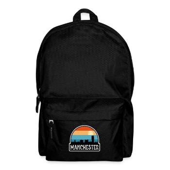 Manchester England Flagge Skyline Reisesouvenir - Rucksack - Schwarz - Vorne