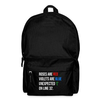 Roses are red, violets are blue unexpected '{' - Rucksack - Schwarz - Vorne