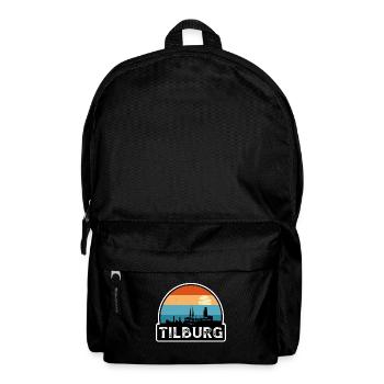 Tilburg Netherlands Flag Skyline Travel Souvenir - Backpack - black - Front