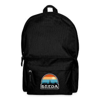Breda Netherlands Flag Skyline Travel Souvenir - Backpack - black - Front