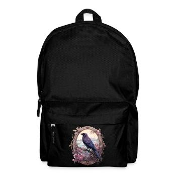 Rabe in einem romantischen ovalen Rahmen - Rucksack - Schwarz - Vorne