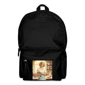 Vintage Hausfrau 50er Jahre - Retro Küche & Backen - Rucksack - Schwarz - Vorne