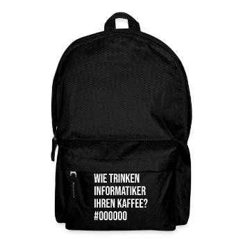 wie trinken informatiker ihren kaffee - Schwarz - Rucksack - Schwarz - Vorne