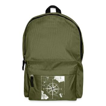 Conception nautique de boussole vintage - Sac à dos - vert olive - Devant