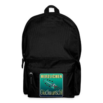 HERZLICHEN GLÜCKWUNSCH FISCHE ANGELN - Rucksack - Schwarz - Vorne